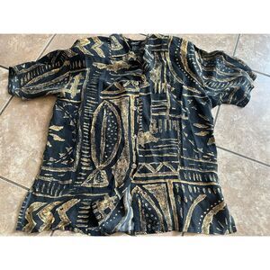 Options M Silk Vintage Button Down Blouse Shoulder Pass